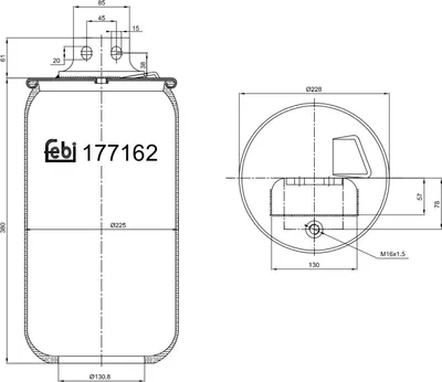 Image de Soufflet de ressort, suspension pneumatique FEBI 177162