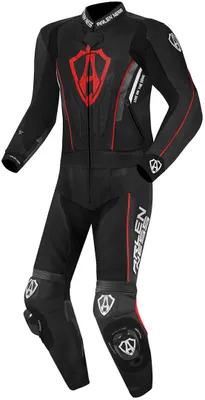 Produktbild von Arlen Ness Losail 2-Teiler Lederkombi, schwarz/rot/weiß, 58