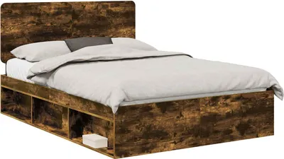 Immagine prodotto di Struttura del letto vidaXL, legno di pino massello, finitura noce, dimensioni 150 x 200 cm