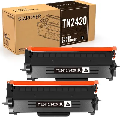 A box of toner cartridges and two toner cartridges are shown.