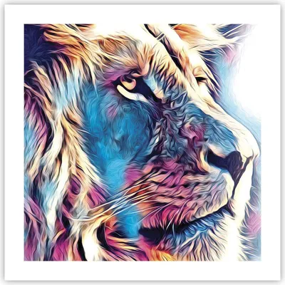 Produktbild von Poster - Poster ohne Rahmen - Löwe Mähne Märchen - 50x50 cm - Wand Bild - Wanddeko - Wandbilder - Kunstposter - Wandposter - Bilder - Kunstdruck - Wanddekoration - Wandbild - P2XAC50x50-4713