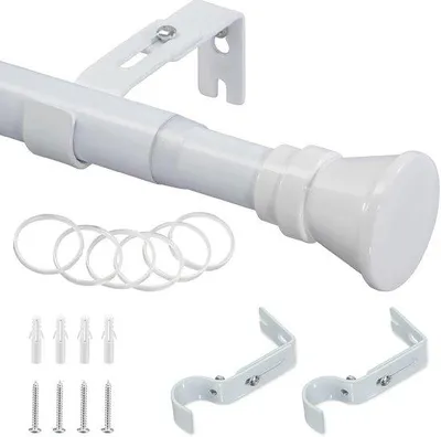 Immagine prodotto di Asta per tende estensibile in acciaio inossidabile bianco, 81-204 cm