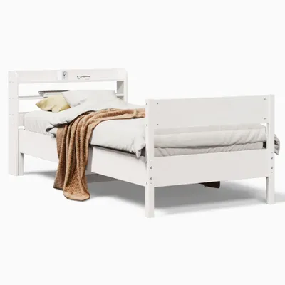 Obrázok produktu pre Posteľ bez matraca biela 100x200 cm borovicový masív