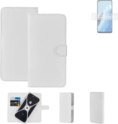 Produktbild von K-S-Trade Handy Hülle Schutz Hülle kompatibel mit Oppo Reno8 Lite 5G Cover Case Bookstyle Bumper weiß 1x