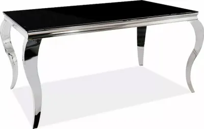 Produktbild von Esstisch Prince Küchentisch Farbe und Größe wählbarSchwarzglas / chrom