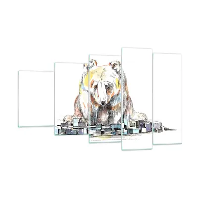 Produktbild von Bilder auf glas - Bär Spielzeug Spiel Illustration - 100x60cm - Glasbilder - Wandbilder - Kunstdruck - zum Aufhängen bereit - Wanddekoration aus Glas - Glas Bilder - Wandbild auf Glas - GEG100x60-2987
