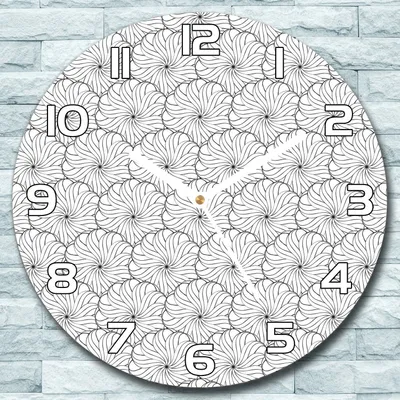 Produktbild von Wanduhr aus Glas Rund fi 30 Geometrische Blumen Quarz Deko Wohnzimmer Büro