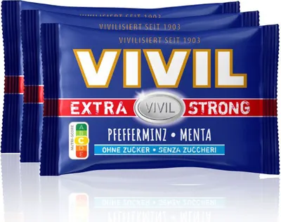 Produktbild von VIVIL Extra Strong Pfefferminz Pastillen ohne Zucker | 3er Pack