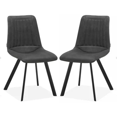 Obrázok produktu pre MX Sofa: Jedálenská stolička Pluto – antracitová farba (sada 2 kusov)