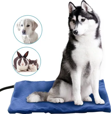 Produktbild von Haustier Heizkissen Hunde Katze Thermodecke mit 7 Temperaturstufen Wärmematte Hundekissen Heizdecke Hundematte, 40x30cm