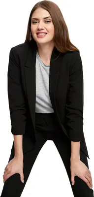 Image de Dorothy Perkins - Blazer Froncé pour Femme DP154 (34 FR) (Noir)