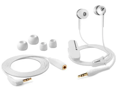 Produktbild von Sennheiser Ohrkanalhörer CX 400, schwarz, Kabel analog, 3.5mm Klinkenstecker, 4g, 1.8m Kabellänge, 17-21000 Hz