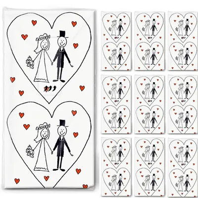 Productafbeelding van Handkerchiefs voor bruiloften - 100 stuks in 10 verpakkingen