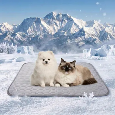 Imagen del producto de Colchoneta refrigerante para perros y gatos, 70 x 55 cm, tejido de poliéster suave, transpirable, ideal para descansar