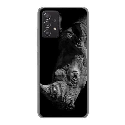 Produktbild von MuchoWow® Handyhülle Schutzhülle Hülle für Samsung galaxy a73 Nashorn - Wildtier - Porträt Silikon Softcase Handy Hülle - Handyhülle