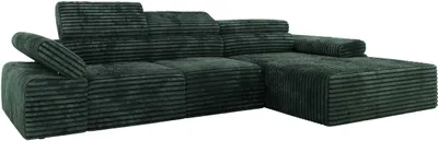 Produktbild von MKS MEBLE L-form Ecksofa RILASSO mit Relax-Funktion, verstellbare Kopfstützen - Grün Cord - Rechts