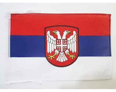 Flagge Serbien 45x30 cm, Polyester 100D, mit Kordeln