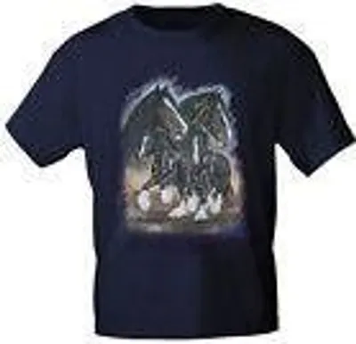 Produktbild von T-Shirt mit Print - Shirehorse - aus der ©Kollektion Bötzel - 09866 marine - Gr. S-XXL Größe - XL
