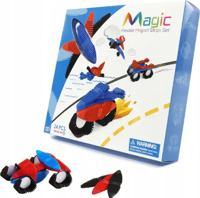 Produktbild von Flexible Magnetbausteine 3D Set 24 Teile Buntes Konstruktionsspielzeug für Kinder Kreativ