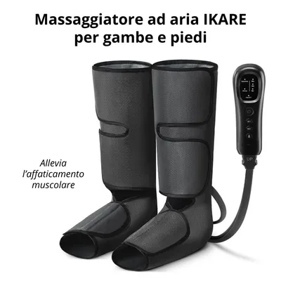 Immagine prodotto di IKARE Massaggiatore Gambe e Piedi con Compressione d’Aria – 6 Modalità, 3 Livelli di Intensità e Funzione Riscaldante