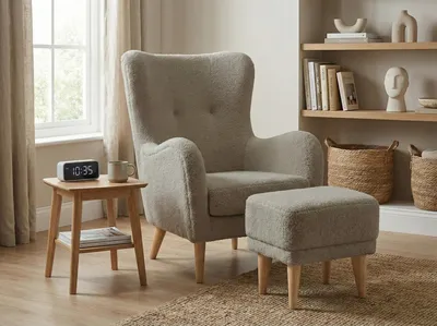 Obrázek produktu pro Relaxační křeslo Roland s podnožkou, šedé – ergonomický komfort a nadčasový design