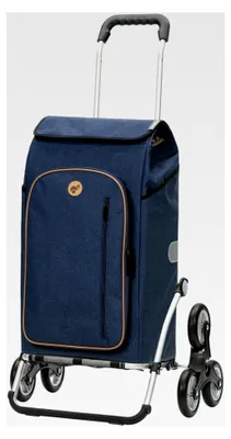 Produktbild von Einkaufstrolley - klappbar - 61 Liter - Treppensteiger - mit Kühlfach - Aufhängung für Einkaufswagen - belastbar bis 50 kg - Aluminium - Trolley - Rad Ø 3 x 13 cm - Royal Shopper Folke blau