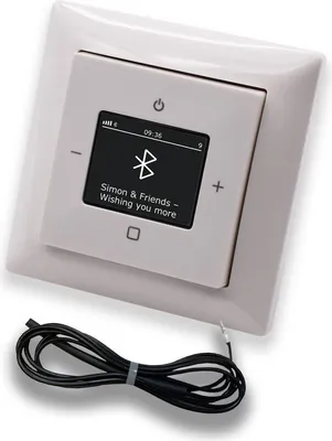Produktbild von Busch Jäger DAB+ Unterputz Bluetooth (in and out) Radio (8217U-101) Balance SI alpinweiß, Komplett-Set 8217 U – 101, Rahmen und Radioabdeckung inkl. 0,9 Meter EBROM Wurfantenne zur Empfangsoptimierung