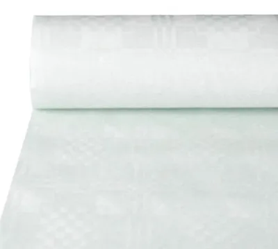 Produktbild von Papstar Papiertischtuch mit Damastprägung 50 m x 1,2 m weiss 86968