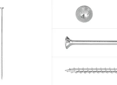 Produktbild von Spanplattenschrauben Verzinkt 6 x 240 mm Torx 30 mit Teilgewinde - Schachtel 100 Stück Schrauben