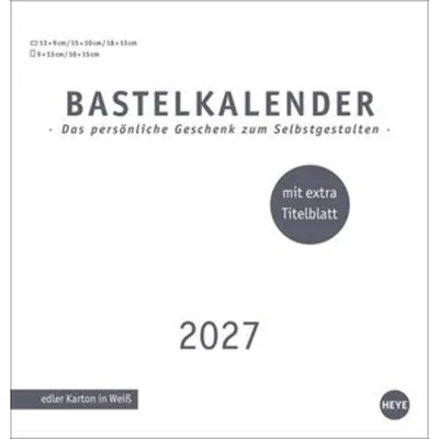Image de Calendrier de bricolage haut de gamme, blanc, format moyen, 2027
