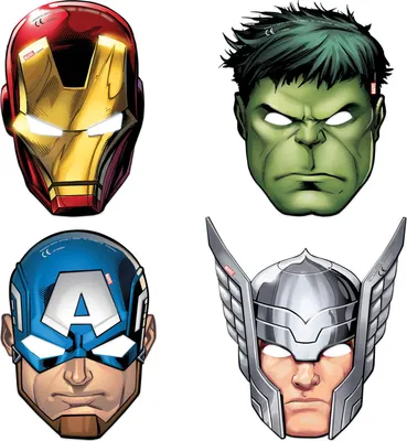 Obrázok produktu pre 6x masky Avengers na detské narodeninové oslavy, rôzne vzory