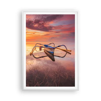 Produktbild von Gerahmtes Poster - Weißer Rahmen - £ódŸ Westen Die Sonne - 70x100 cm - Wand Bild - Wanddeko - Wandbilder - Kunstposter - Wandposter - Bilderrahmen - Bilder - Kunstdruck - P2WPA70x100-4433