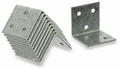 Produktbild von MASTERPROOF PROFESSIONAL Lochplattenwinkel-Set 40 mm x 40 mm x 40 mm x 2 mm, 10-teilig, feuerverzinkt