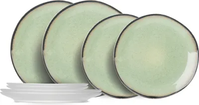 Obrázek produktu pro Sada nádobí Cosy & Trendy / sada talířů Fez Green - 8 kusů / 4 osoby - 4 talíře na večeři a 4 talíře na snídani