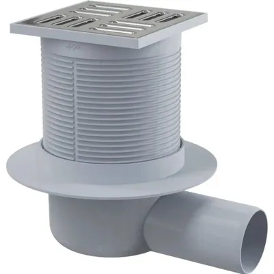 Zdjęcie produktu dla AlcaDrain Bodenablauf 105×105/50 mm mit einem waagrechten Abgang, Edelstahl Rost, Kombi-Geruchsverschluss SMART