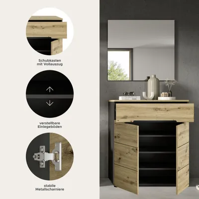 Produktbild von Canu Garderobenmöbel Set Eiche Nachbildung.