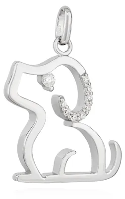 Obrázek produktu pro Přívěsek "NKlaus" ve tvaru řetízku, stříbro 925, bílé zirkony, rozměry 20x20 mm