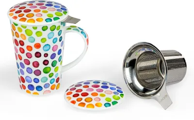Produktbild von DUNOON Teetasse Shetland Hot Spots mit bunten Punkten für 440ml Formano WA