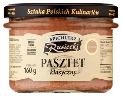 Zdjęcie produktu dla Pasztet klasyczny 160g słoik Rusiecki Spichlerz