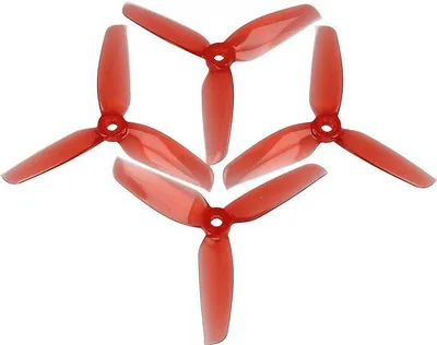 Produktbild von Gemfan 4032 4x3,2 WinDancer 3-Blatt-Propeller Klar Rot 2xCW, 2xCCW 4 Zoll