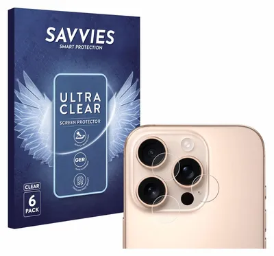 Produktbild von 6x Für Apple iPhone 16 Pro Max (NUR Kameraschutz) Schutzfolie Savvies Displayschutz Display Schutz Folie Klar Transparent