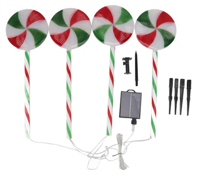 Produktbild von Solar-Lichterkette in Lutscherform, IP65 wasserdicht, 8 Modi, 1 von 4, dekorative LED-Weihnachtsbaumleuchte für Gartenwege und Hof