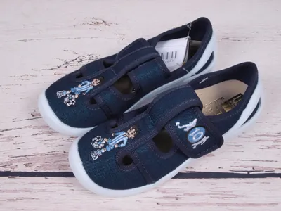 Produktbild von 3F Barefoot Jungen Hausschuhe SATURN 3Rx5/4 Fußball,  Blau 27
