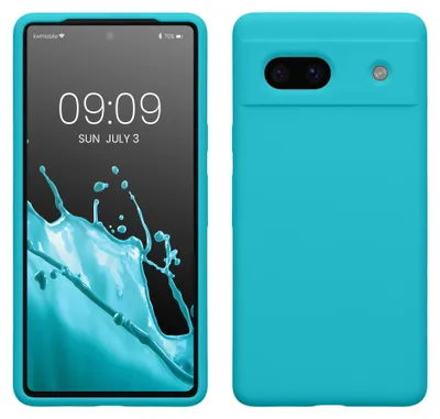 Produktbild von kwmobile Handyhülle für Google Pixel 7a Hülle, für Pixel 7a Case - Hülle Silikon - kabelloses Laden - Cool Glacier