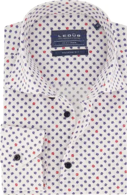 Produktbild von Ledub Hemd Modern Fit New weiß bedruckt Kleeblätter