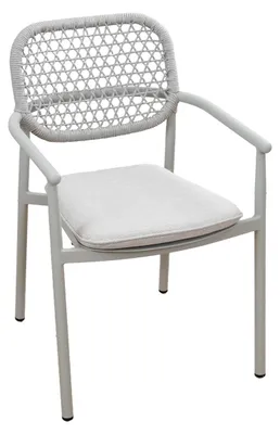 Produktbild von Stapelbarer Gartenstuhl Lecce | Beige | Sand/Mokka | Aluminium und Rope | 2er Set