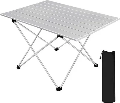 Produktbild von Famanu Klapptisch Aluminium - Tragbar, Leicht, 68 x 46 x 40 cm, Silber