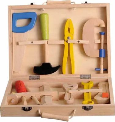 Produktbild von Egmont Toys Kinder-Werkzeugkasten, Holzwerkzeugkasten, 29 x 21 x 6 cm