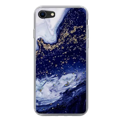 Produktbild von MuchoWow® Handyhülle Schutzhülle Hülle für iPhone SE 2020 Marmor - Gold - Natursteine Silikon Softcase Handy Hülle - Kartenbesitzer
