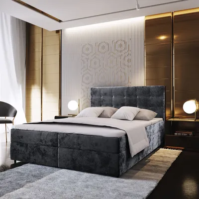 A luxurious bedroom with a large bed as the focal point.